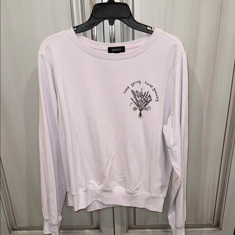 EUC washed never worn Wildfox Lavender Graphic Sweatshirt size L